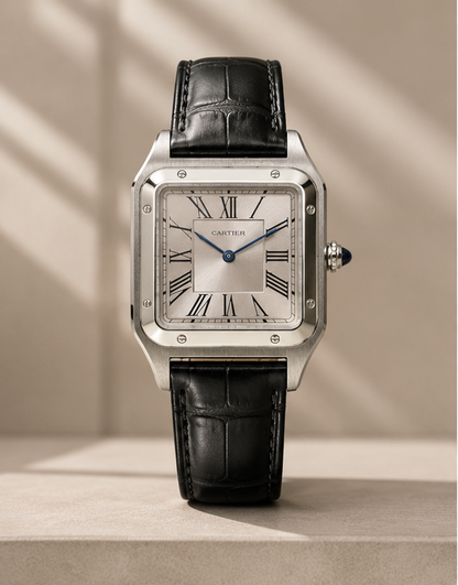 Montre CARTIER Premium Élégance Carrée Noir & Argent