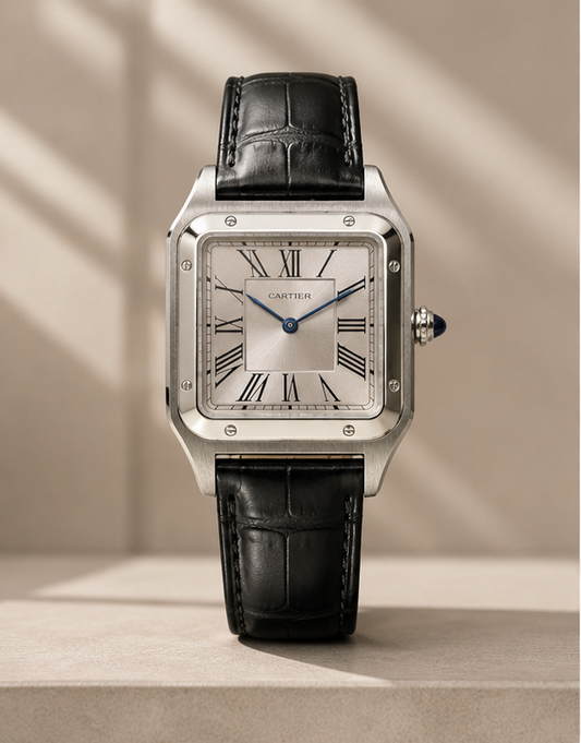 Montre CARTIER Premium Élégance Carrée Noir & Argent